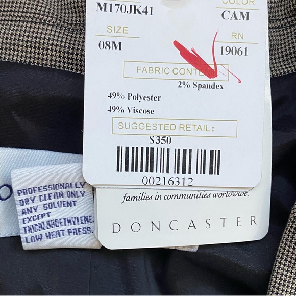 DONCASTER Suit NEW Skirt and Jacket Size 8 Tan Black - Picture 12 of 13